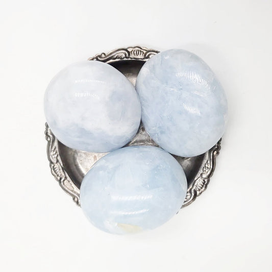 Celestite Palm Stone Gallet - Elevated Metaphysical