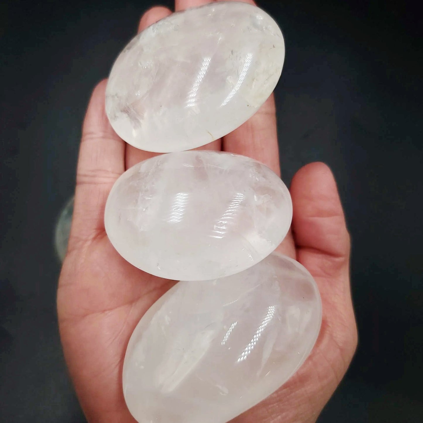 Clear Quartz Palm Stone Gallet - Elevated Metaphysical