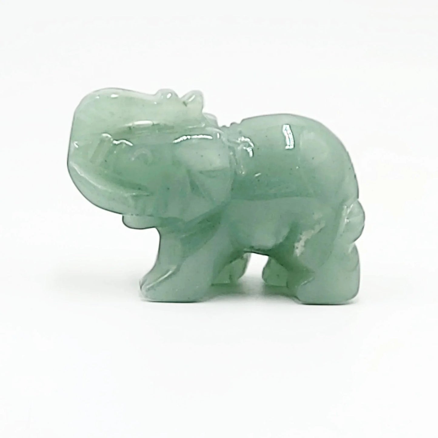 Green Aventurine Elephant Figurine 2" 50mm - Elevated Metaphysical