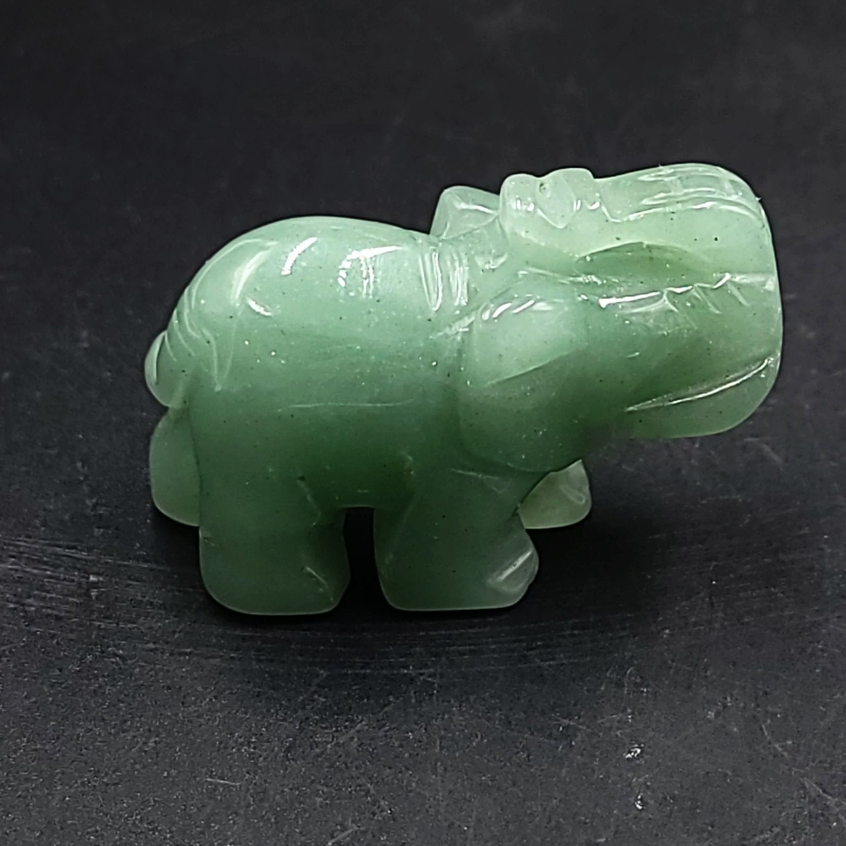 Green Aventurine Elephant Figurine 2" 50mm - Elevated Metaphysical