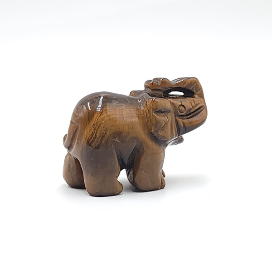 Tiger Eye Elephant Figurine 2" 50mm