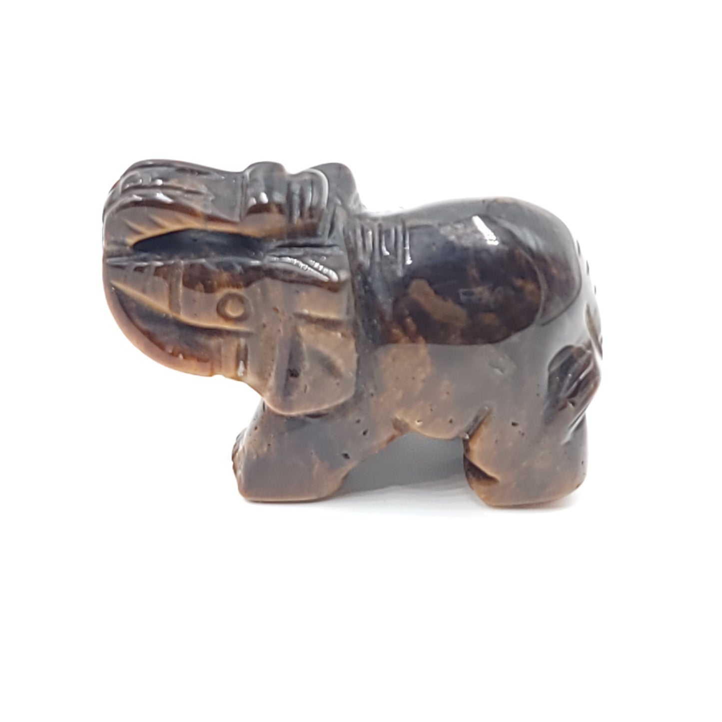 Tiger Eye Elephant Figurine 2" 50mm