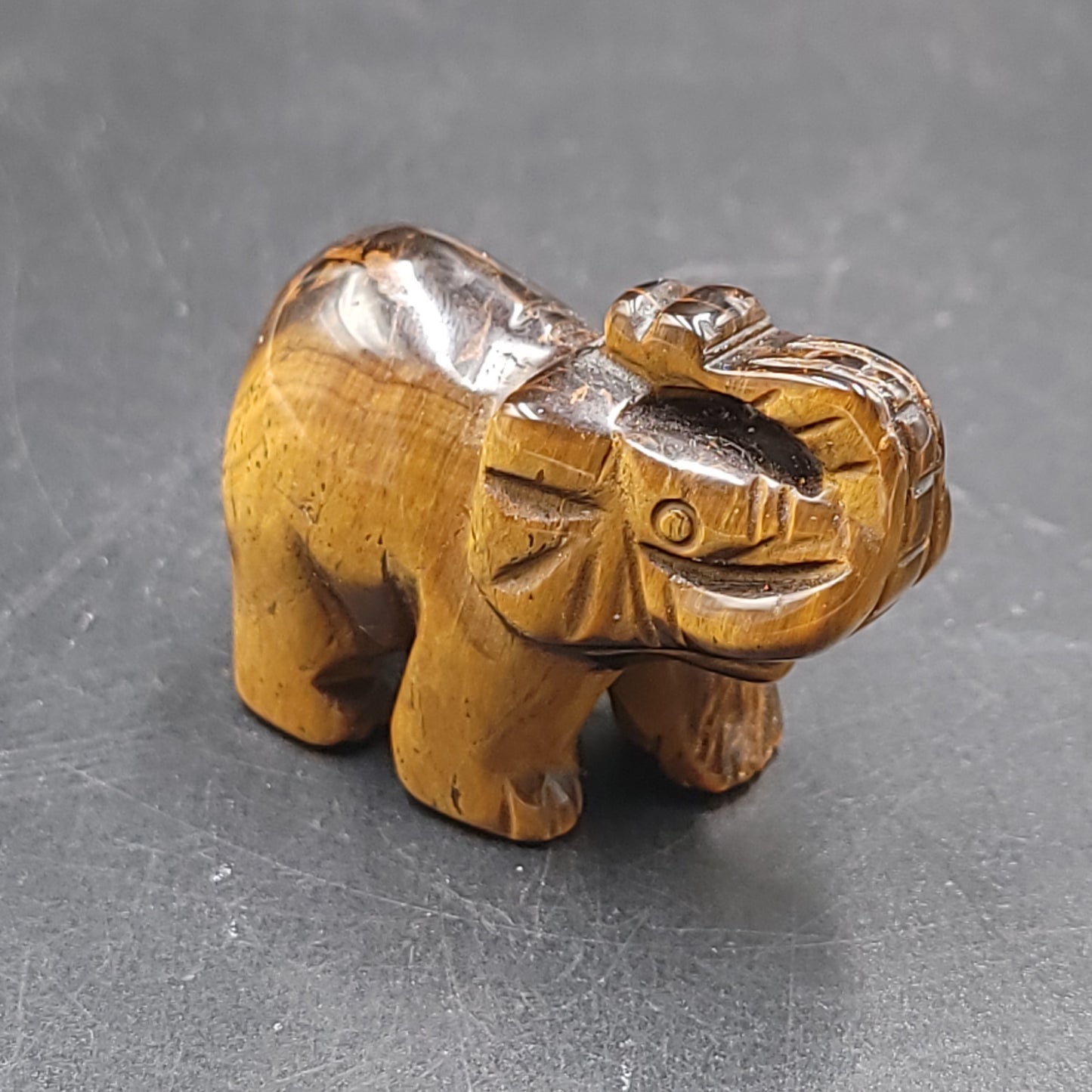 Tiger Eye Elephant Figurine 2" 50mm