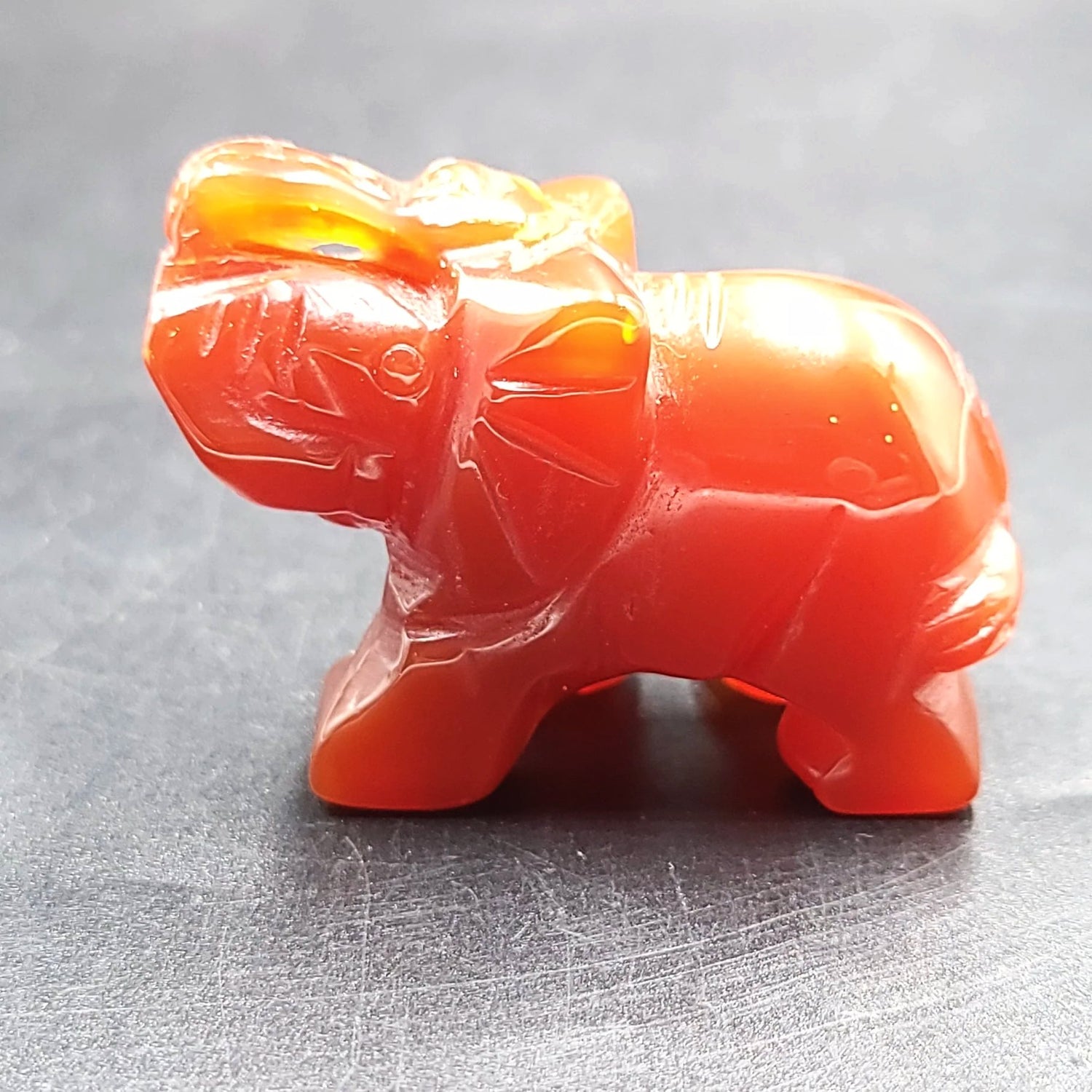 Carnelian Elephant Figurine 2" 50mm - Elevated Metaphysical