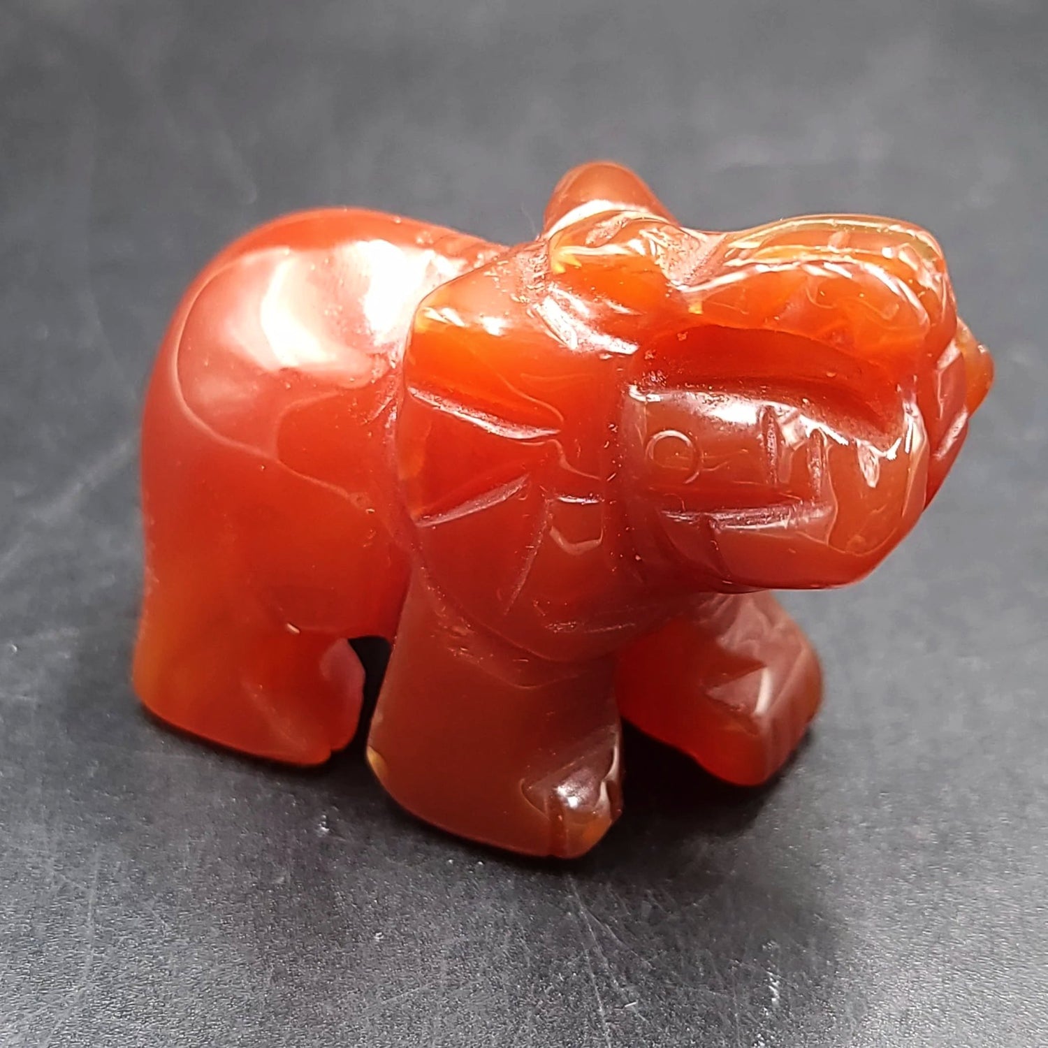 Carnelian Elephant Figurine 2" 50mm - Elevated Metaphysical