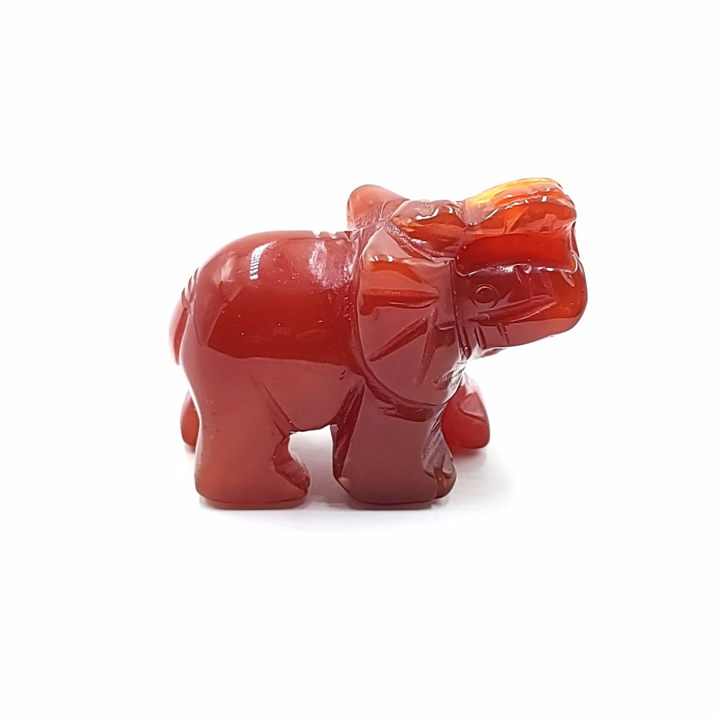 Carnelian Elephant Figurine 2" 50mm - Elevated Metaphysical