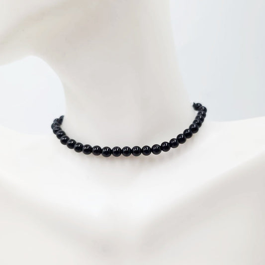 Black Tourmaline Bead Bracelet 4mm