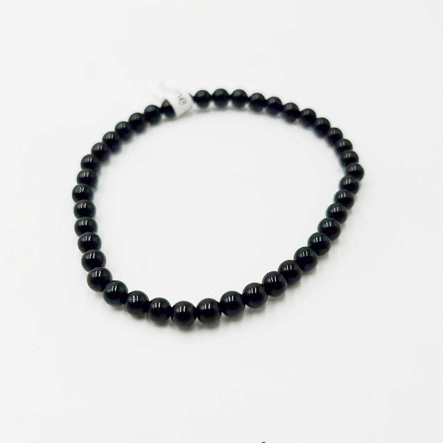 Black Tourmaline Bead Bracelet 4mm