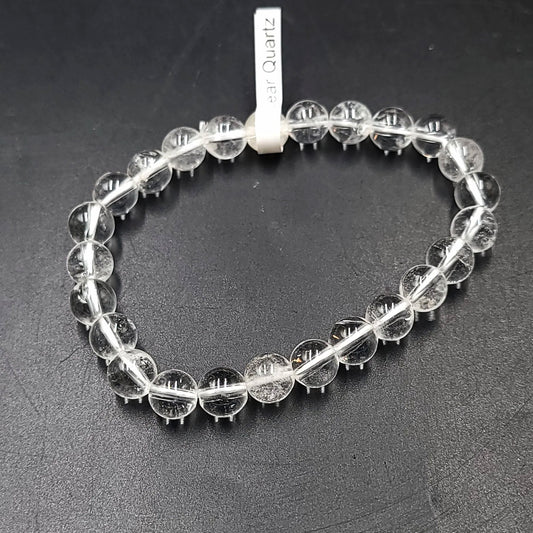 Clear Quartz Bead Bracelet 8mm - Elevated Metaphysical