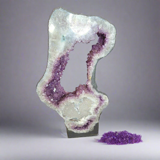 Amethyst Portal Window Amethyst Geode Polished 30" 76cm 16.3lbs 7.4kg