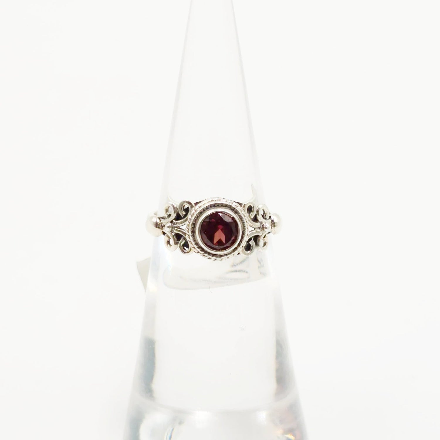 Garnet Ring Sterling Silver "Eden" Size 4 - Elevated Metaphysical