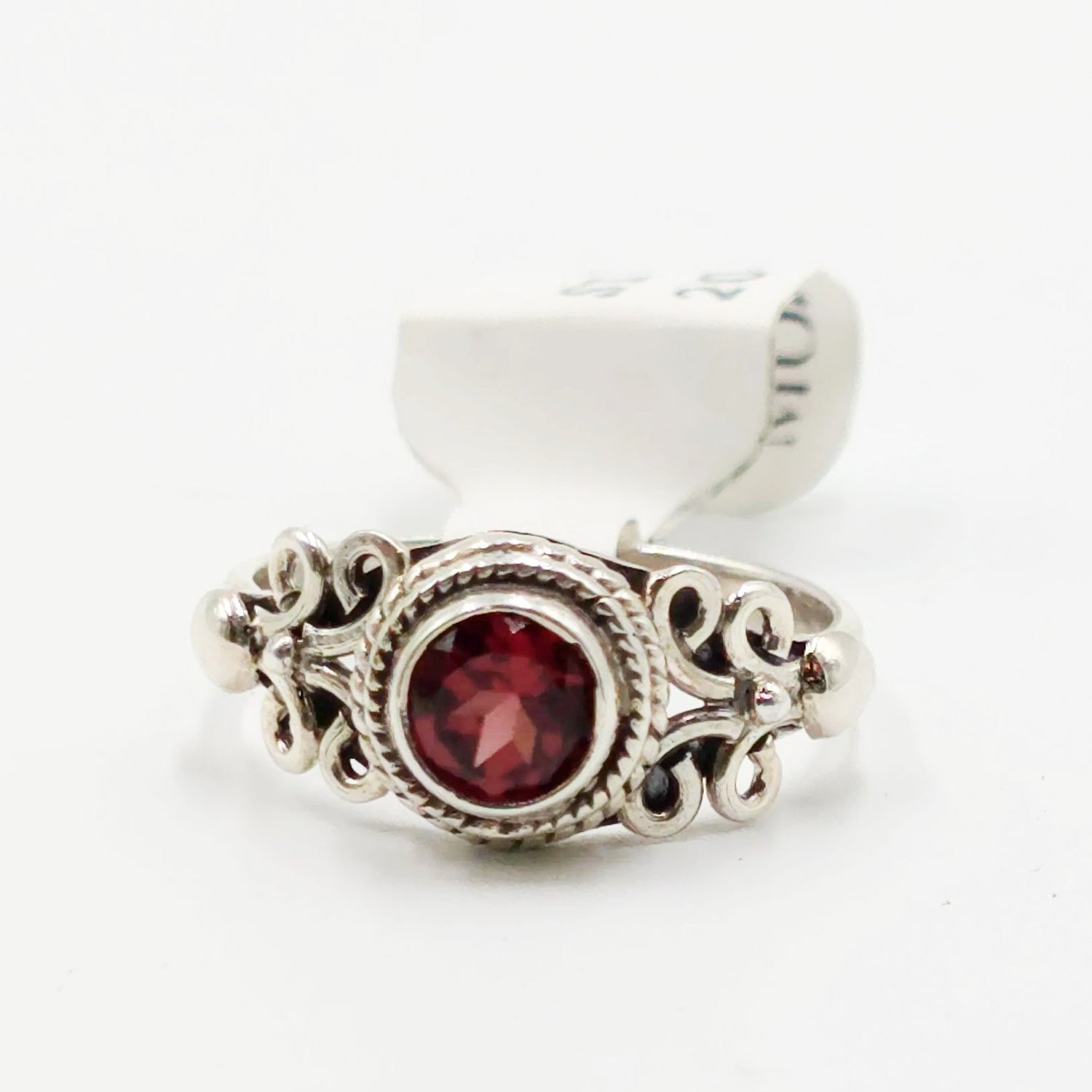 Garnet Ring Sterling Silver "Eden" Size 4 - Elevated Metaphysical