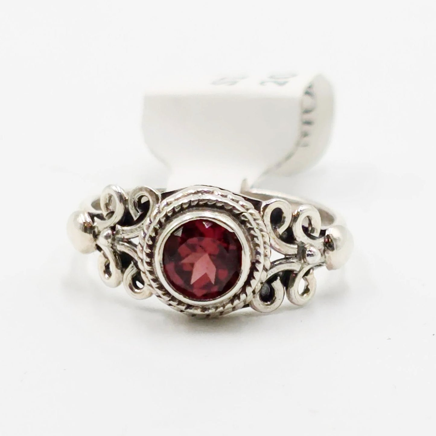 Garnet Ring Sterling Silver "Eden" Size 4 - Elevated Metaphysical