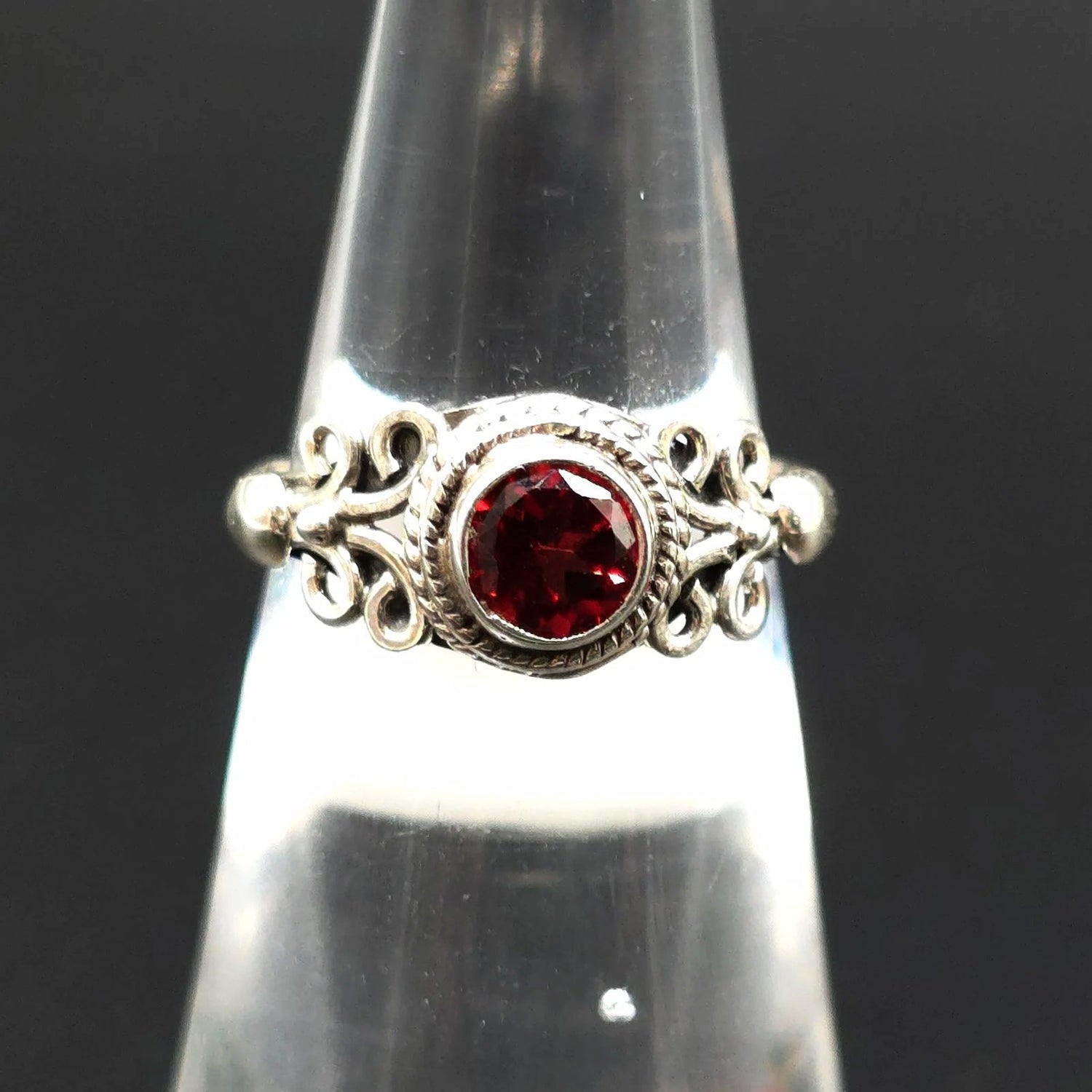 Garnet Ring Sterling Silver "Eden" Size 4 - Elevated Metaphysical