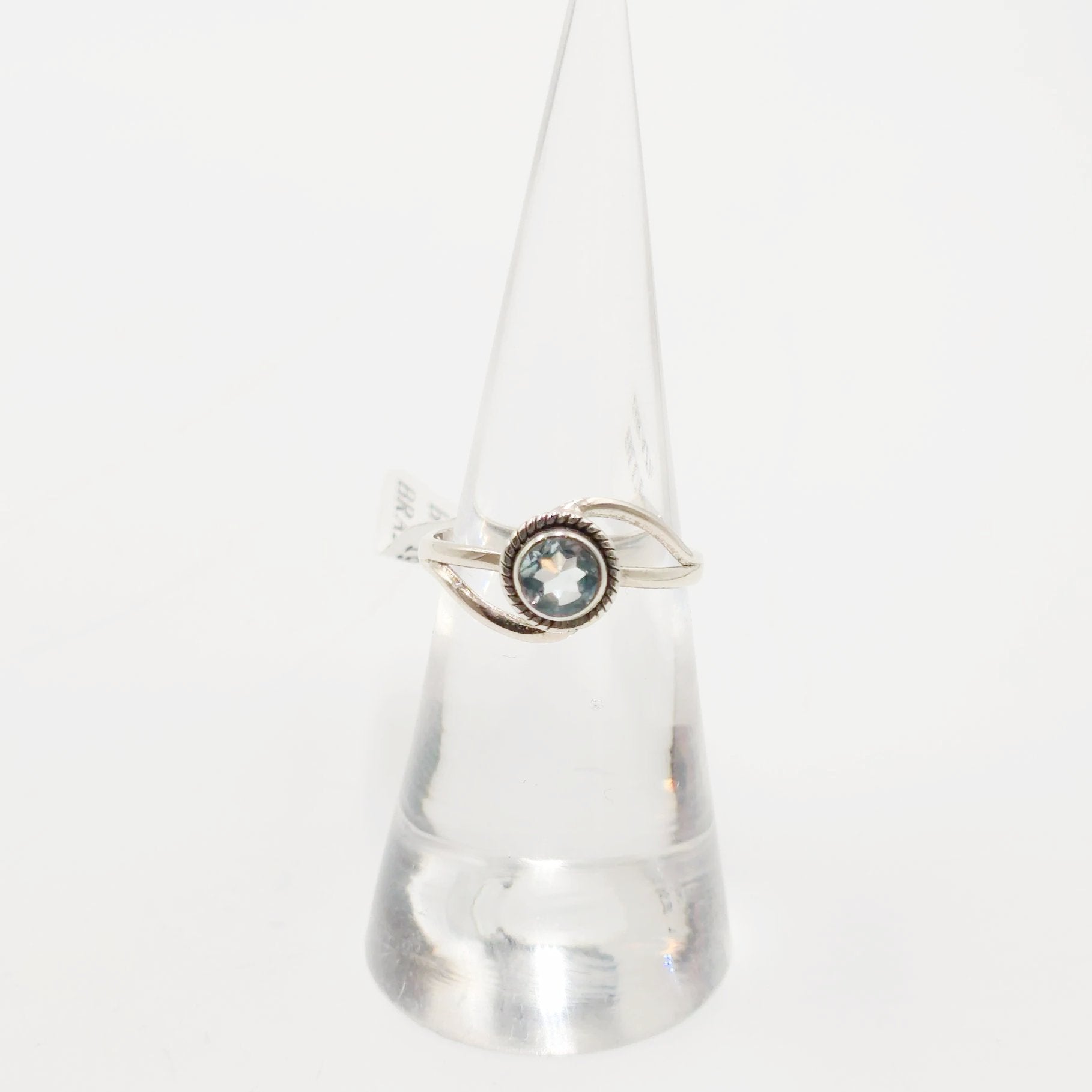 Blue Topaz Infinity Ring Sterling Silver Size 7 - Elevated Metaphysical