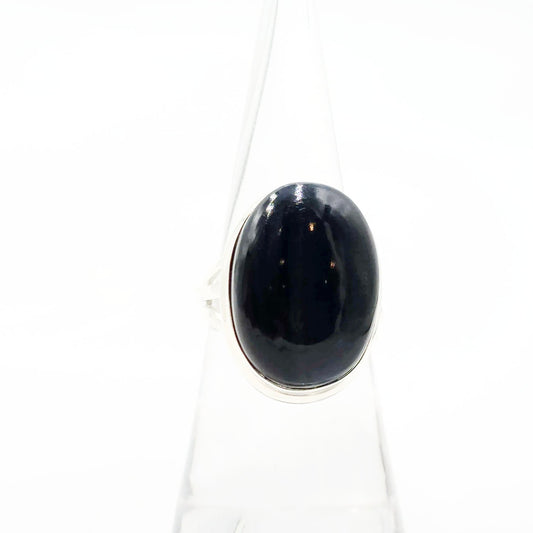Blue Tiger Eye Ring Sterling Silver Size 7 Solitaire - Elevated Metaphysical