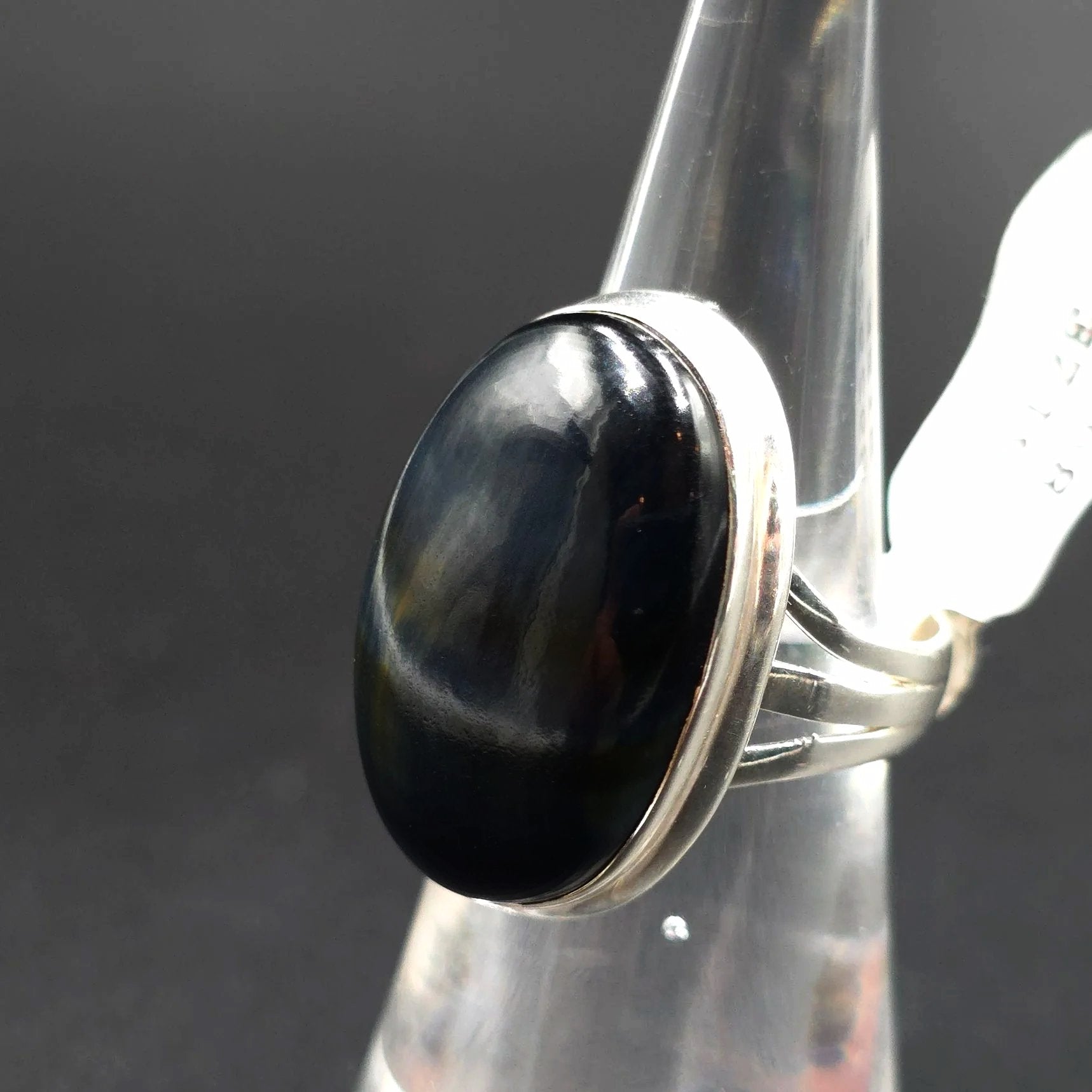 Blue Tiger Eye Ring Sterling Silver Size 6 Solitaire - Elevated Metaphysical