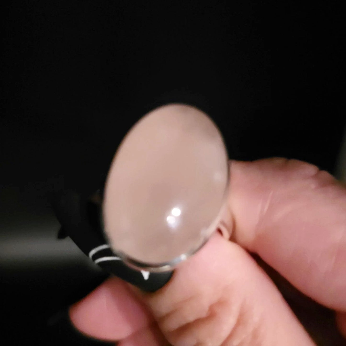 Rose Quartz Ring Sterling Silver Large Size 11