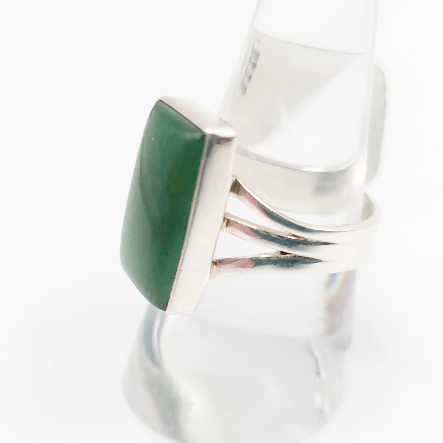 Green Aventurine Ring Sterling Silver Band Size 9 - Elevated Metaphysical