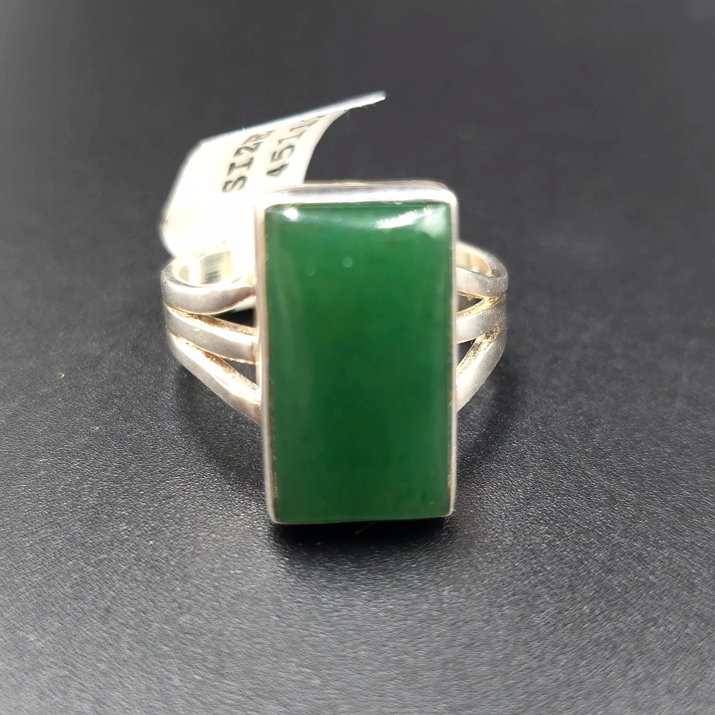 Green Aventurine Ring Sterling Silver Band Size 9 - Elevated Metaphysical