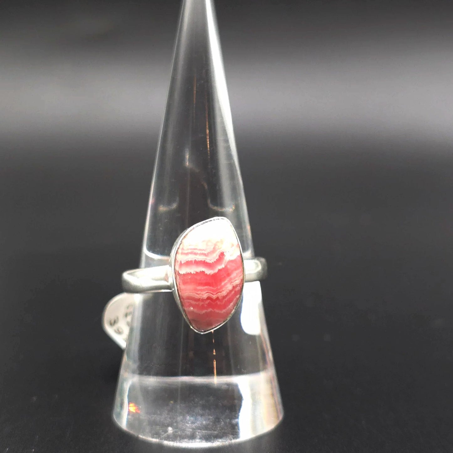 Rhodochrosite Free Form Ring Sterling Silver Size 9 - Elevated Metaphysical