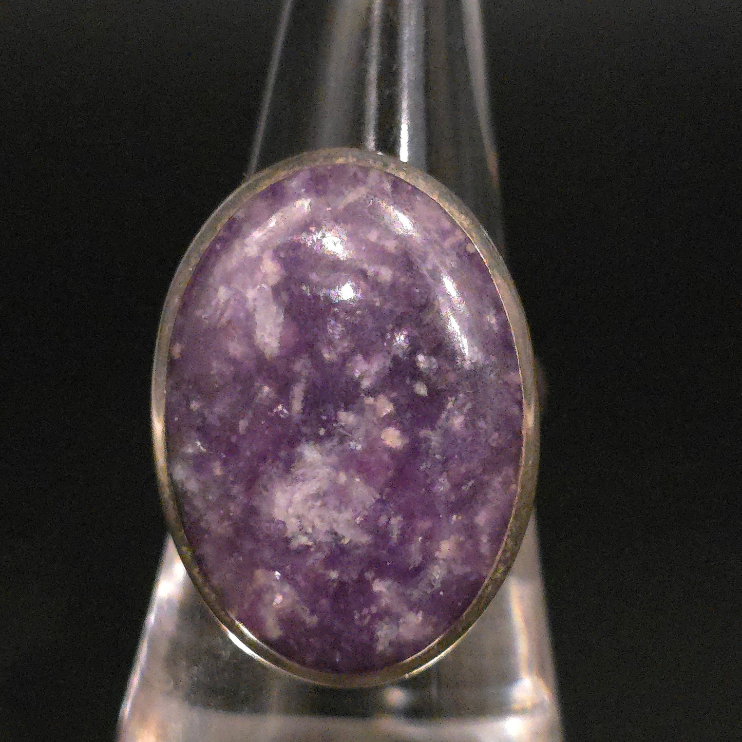 Lepidolite Ring "Orion" Sterling Silver Size 8 - Elevated Metaphysical