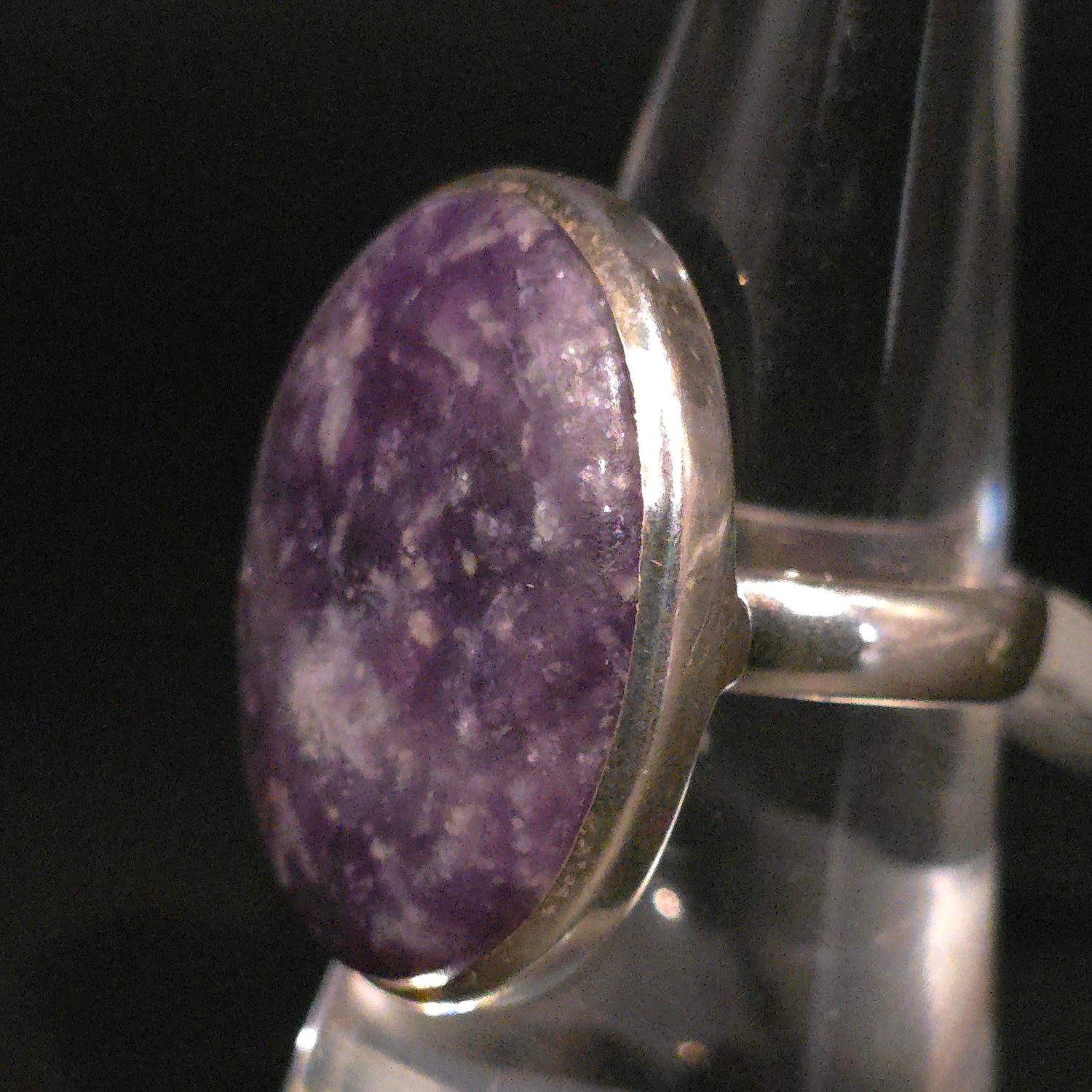 Lepidolite Ring "Orion" Sterling Silver Size 8 - Elevated Metaphysical