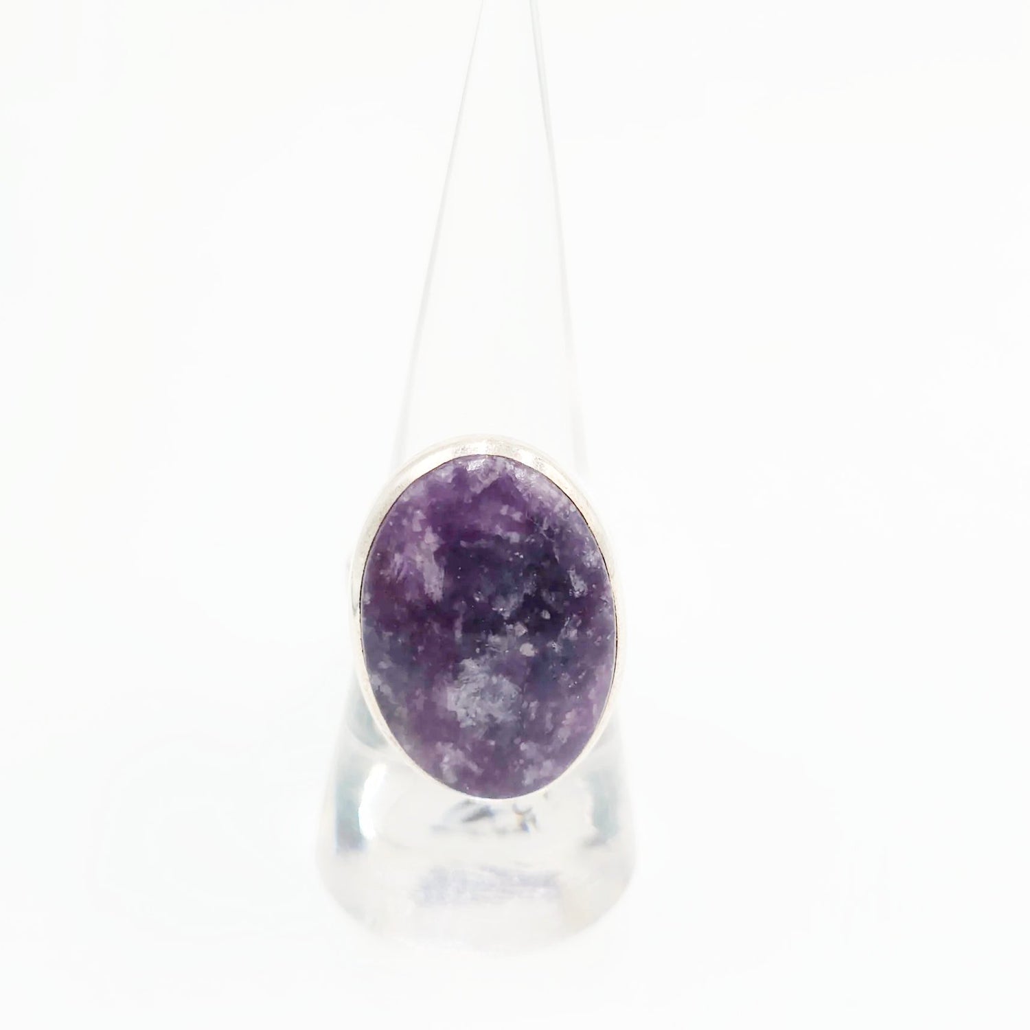 Lepidolite Ring "Orion" Sterling Silver Size 8 - Elevated Metaphysical