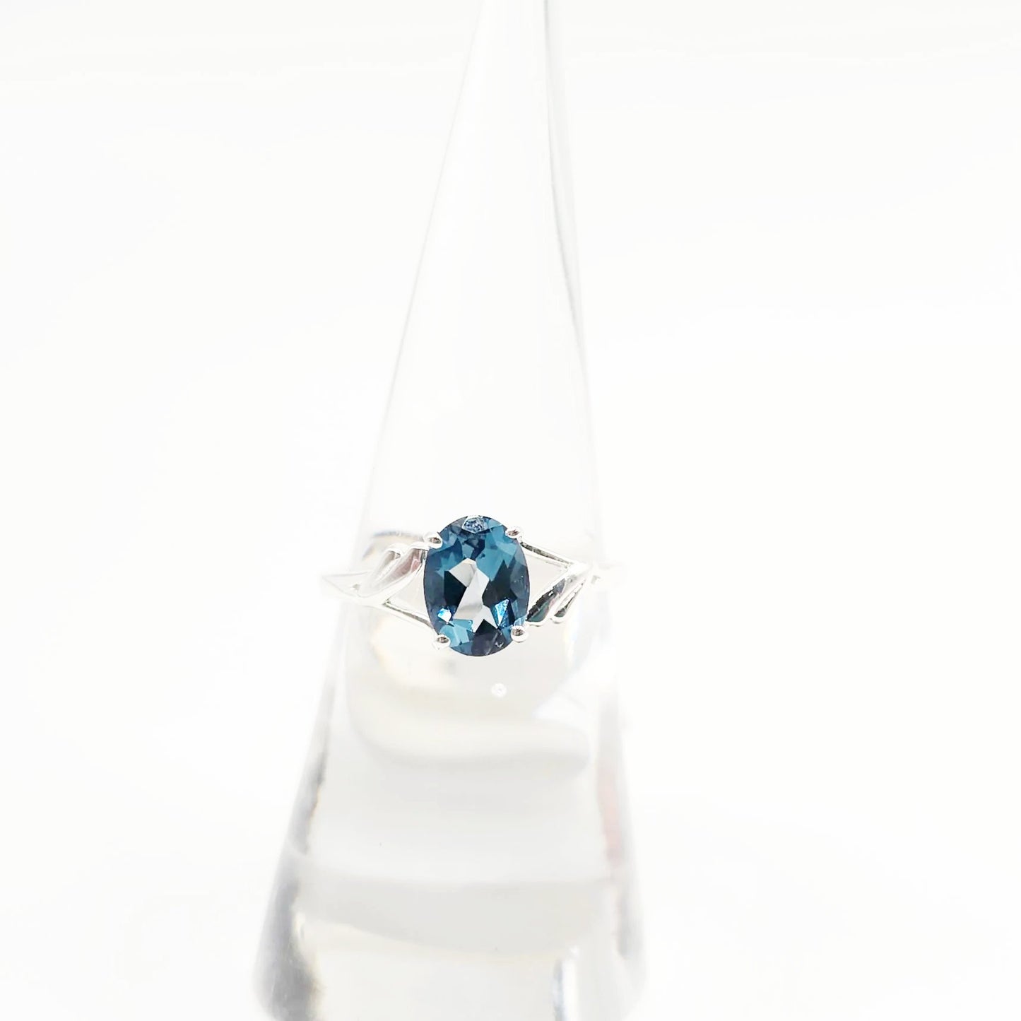 London Blue Topaz Ring 1.25ct Sterling Silver Solitaire - Elevated Metaphysical