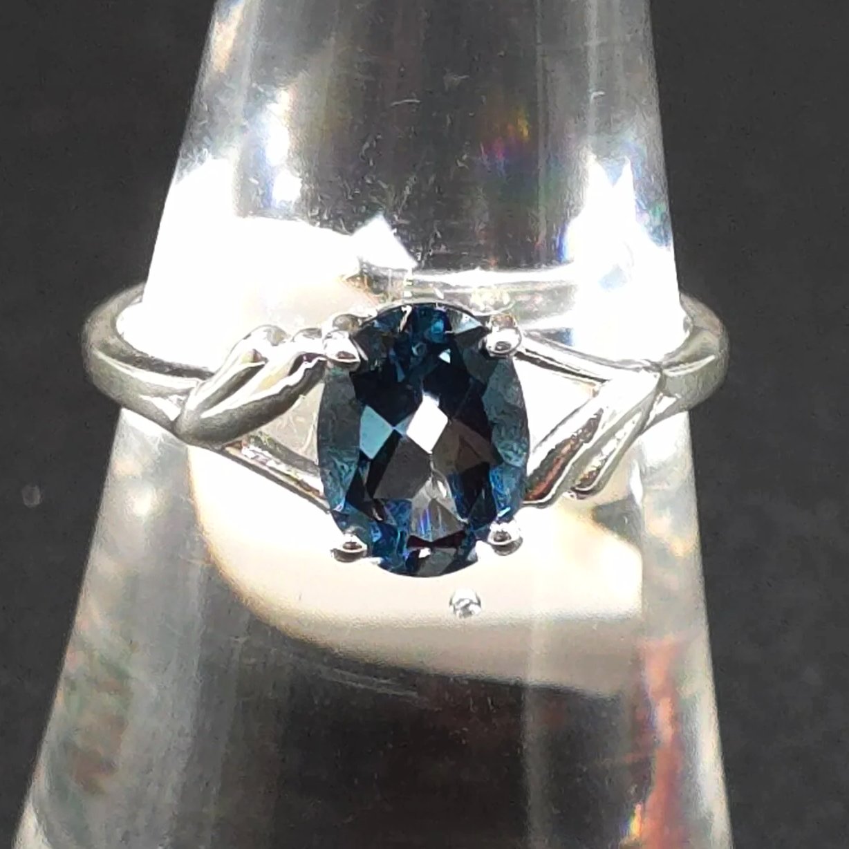 London Blue Topaz Ring 1.25ct Sterling Silver Solitaire - Elevated Metaphysical