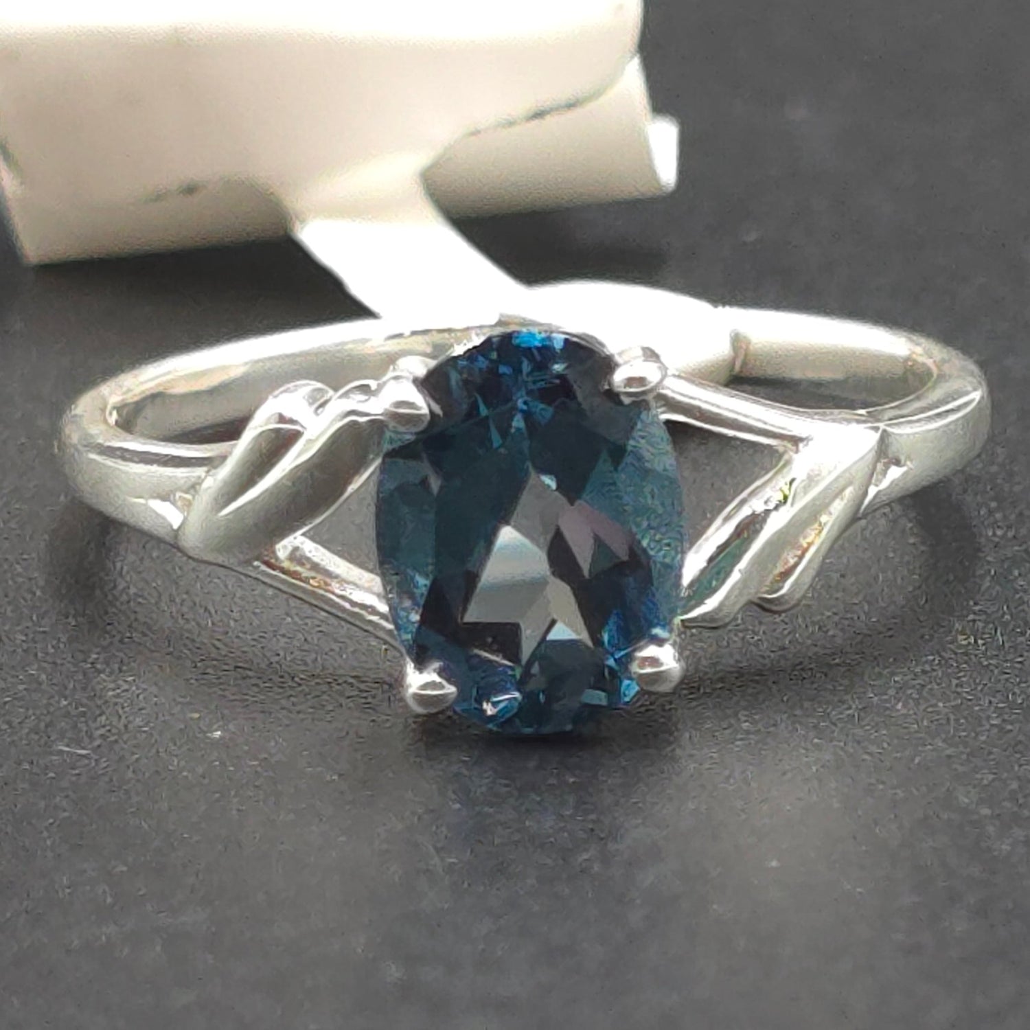 London Blue Topaz Ring 1.25ct Sterling Silver Solitaire - Elevated Metaphysical