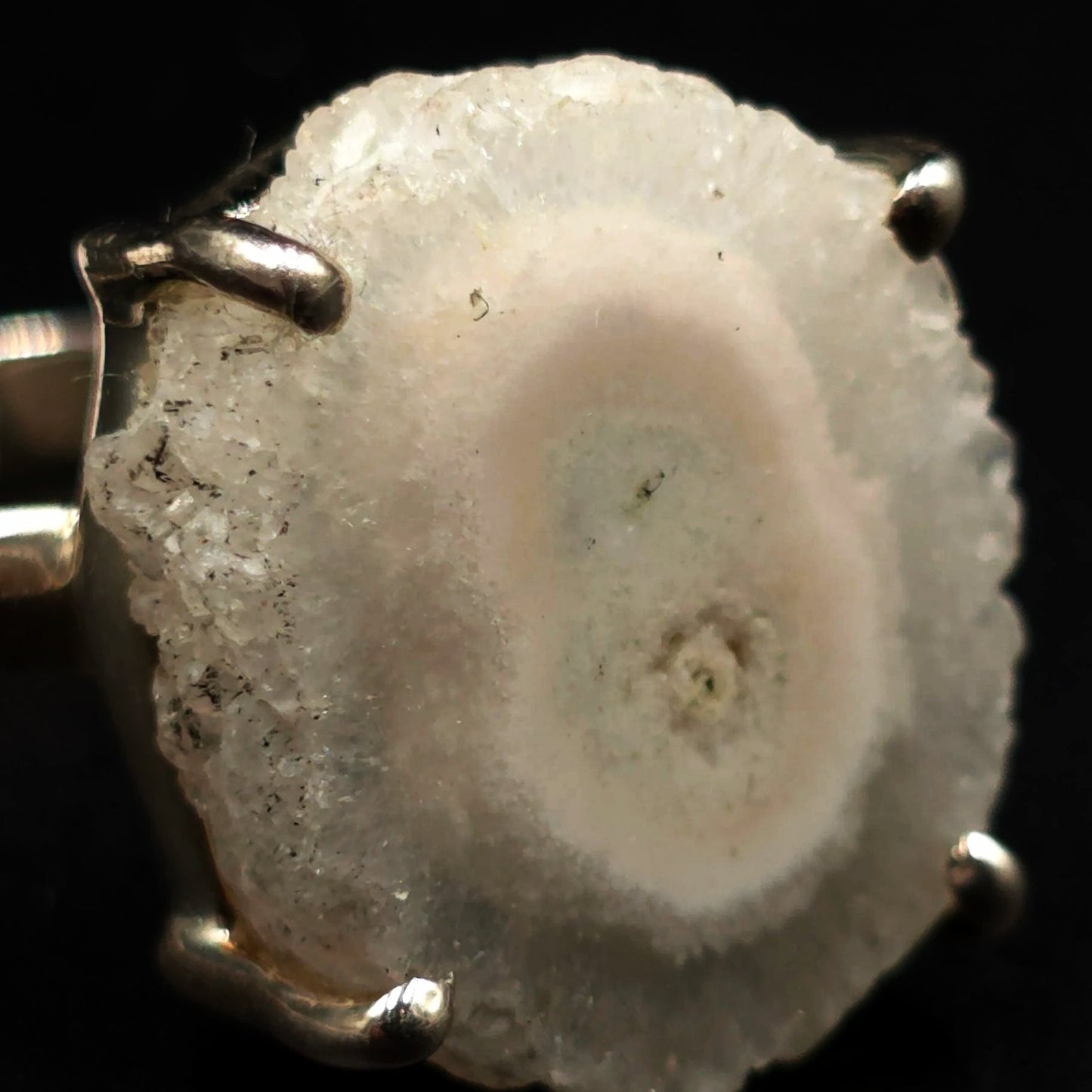 Solar Quartz Eye Ring Sterling Silver Size 7