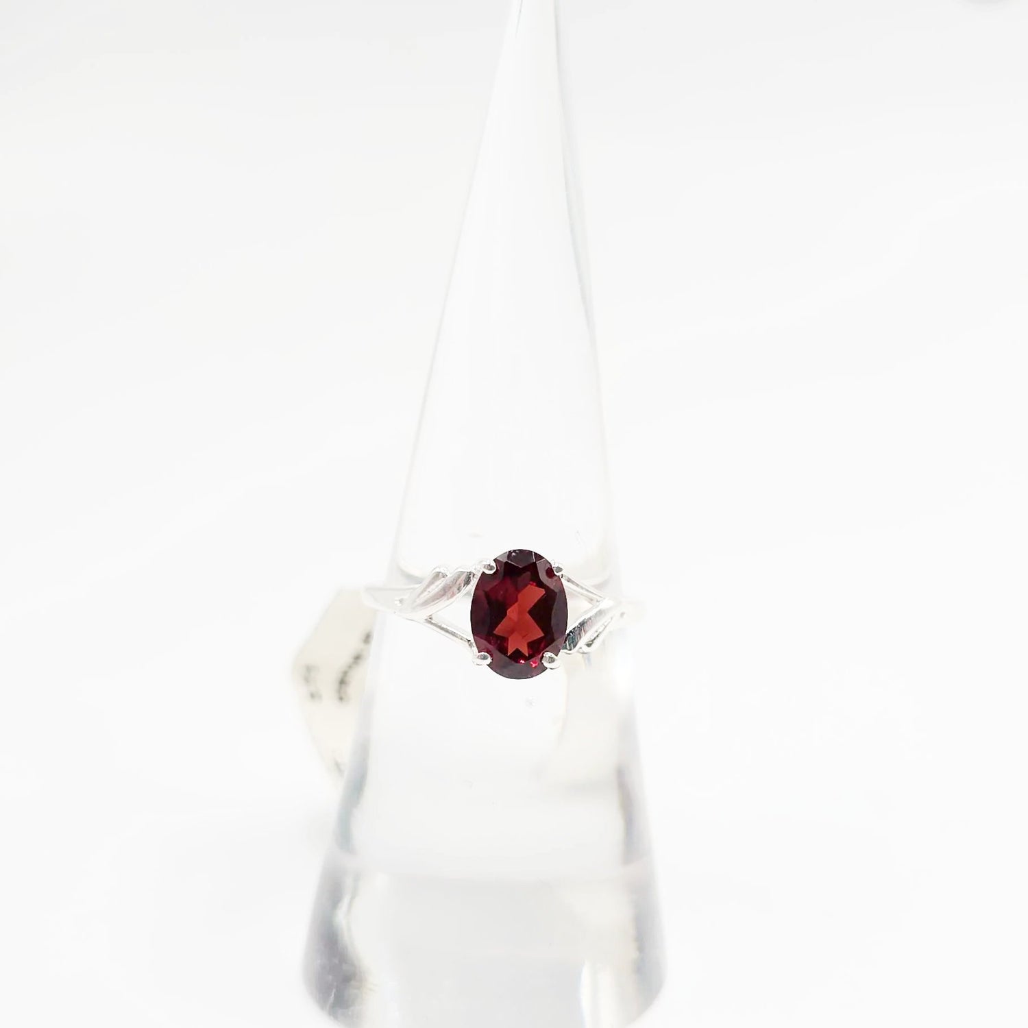 Garnet Ring Sterling Silver Solitaire - Elevated Metaphysical