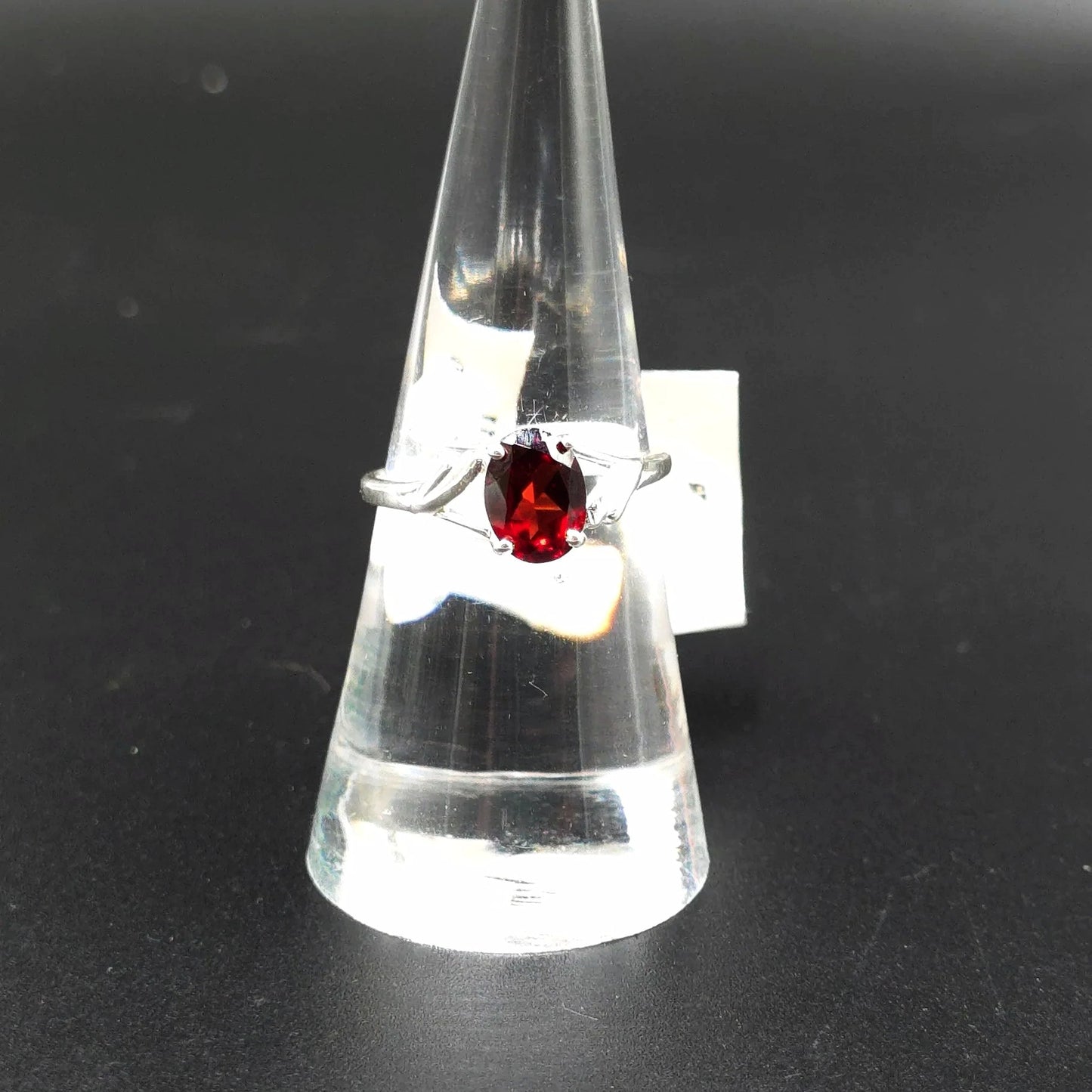 Garnet Ring Sterling Silver Solitaire - Elevated Metaphysical