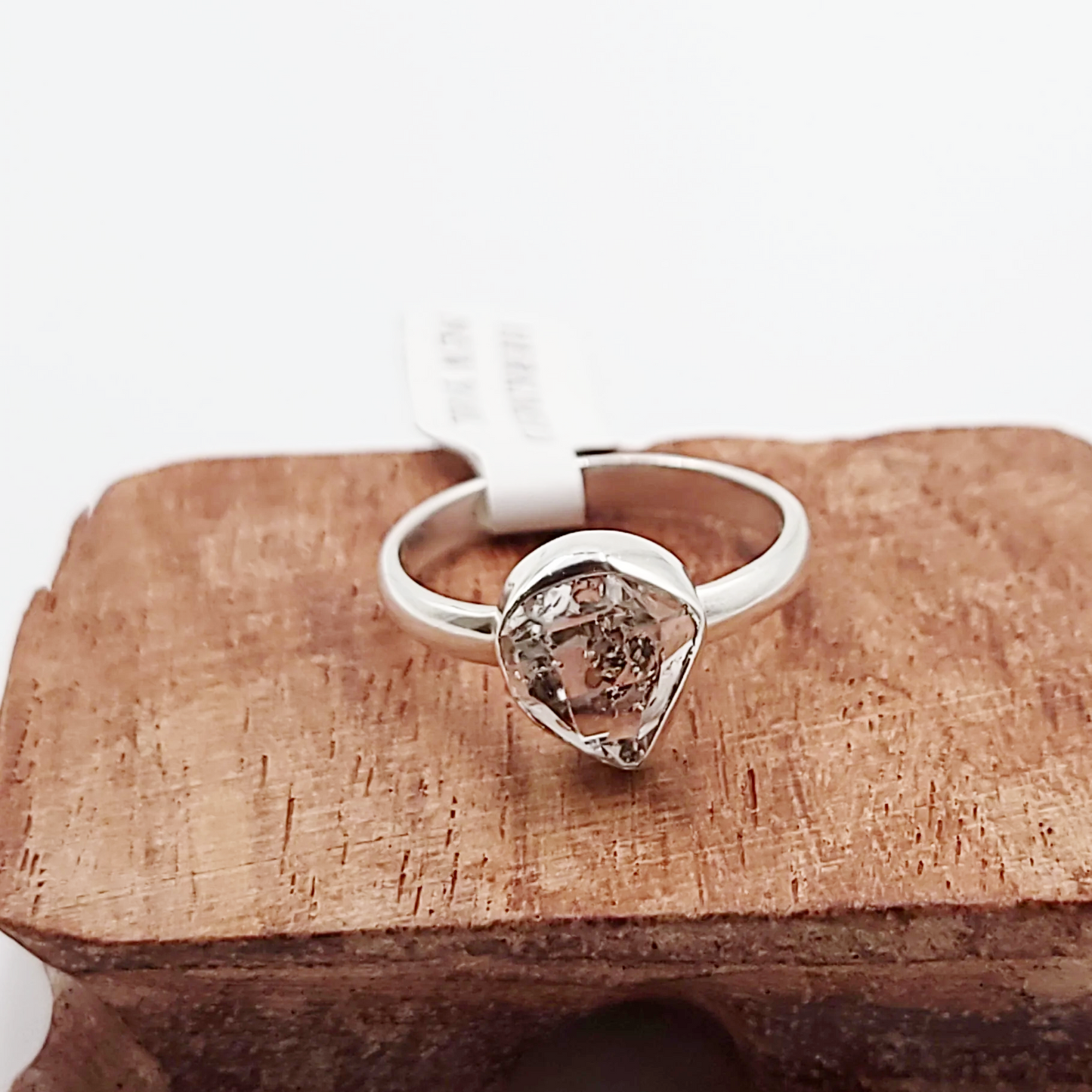 Herkimer Diamond Ring Sterling Silver Band Size 9