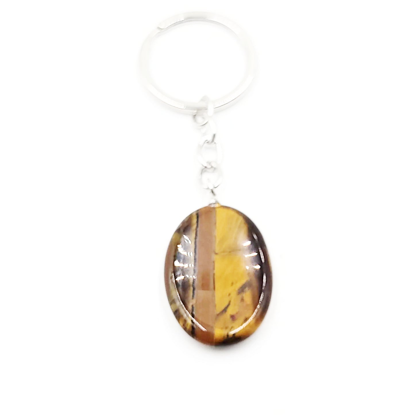 Tiger Eye Worry Stone Keychain