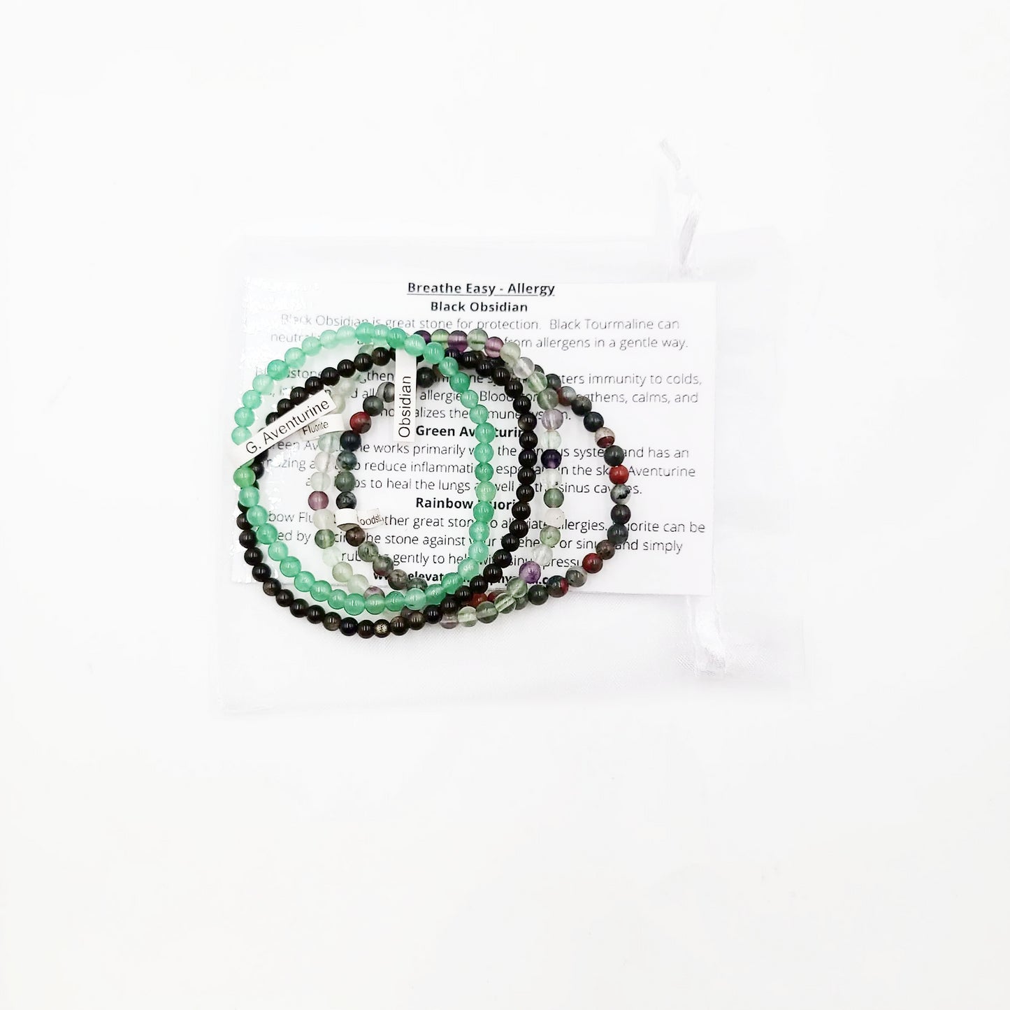 Breathe Easy - Allergy Bracelet Set 4mm Bead Bracelets