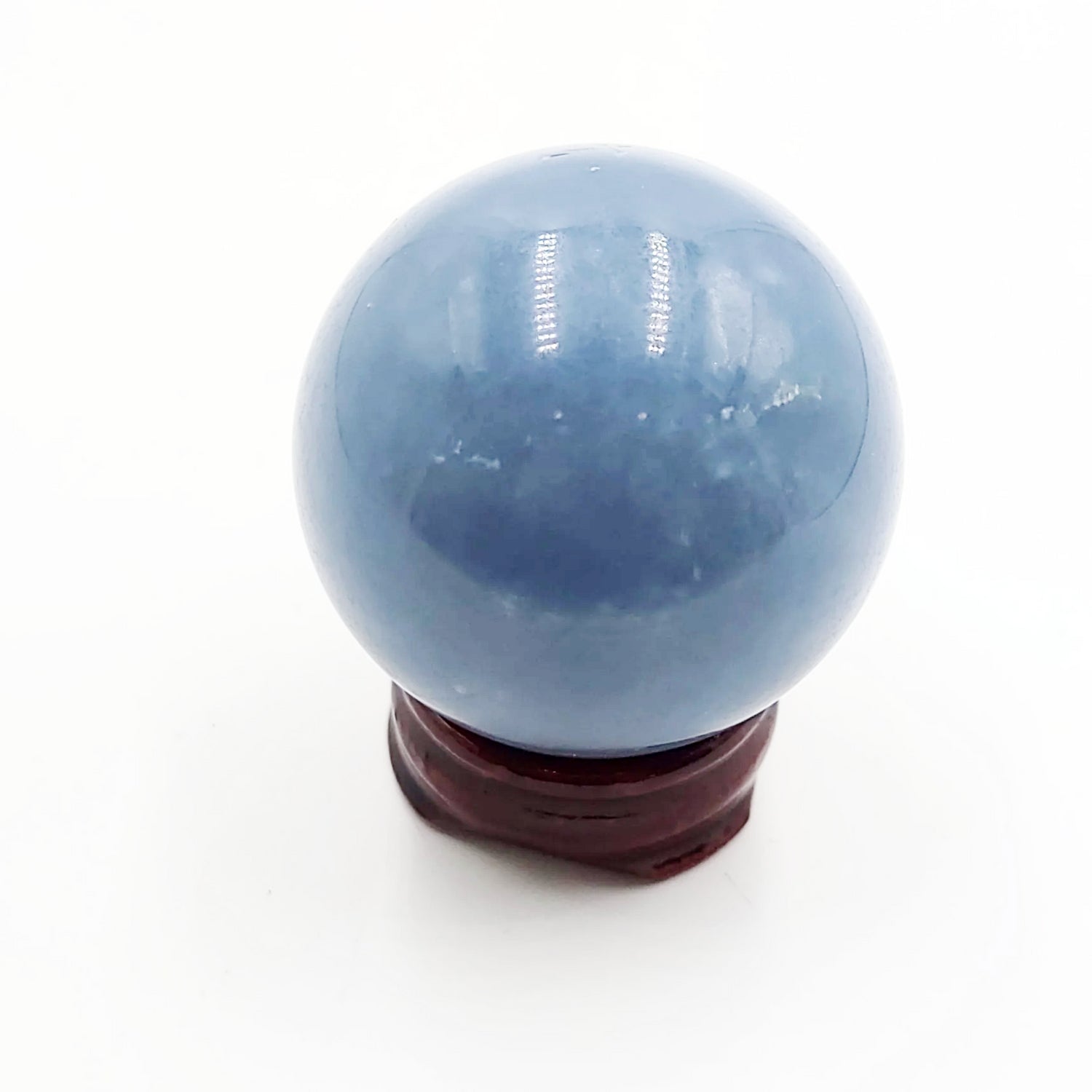 Angelite Sphere 45mm 1.8" 135g 4.8oz - Elevated Metaphysical