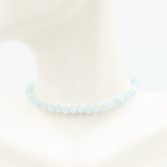 Aquamarine Bracelet 4mm Bead Bracelet - Elevated Metaphysical