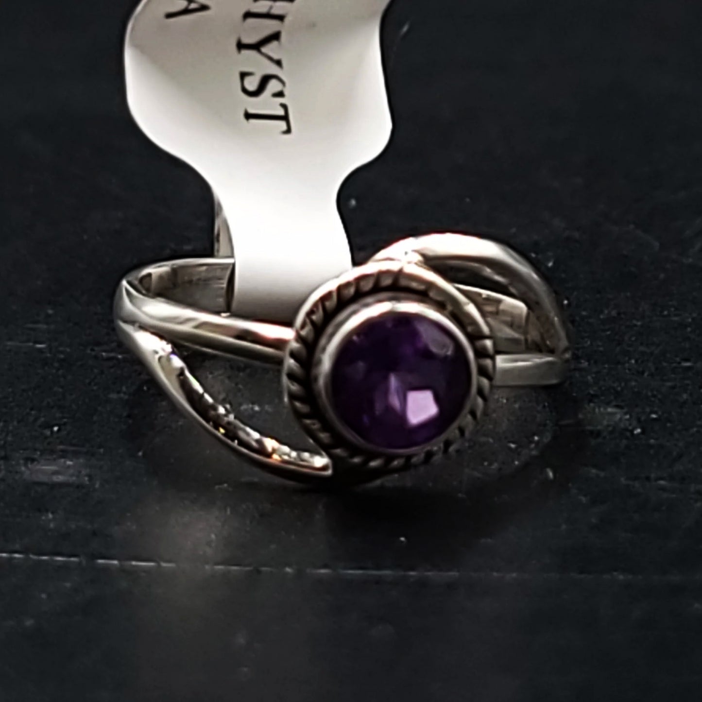 Amethyst Infinity Ring Sterling Silver Size 5