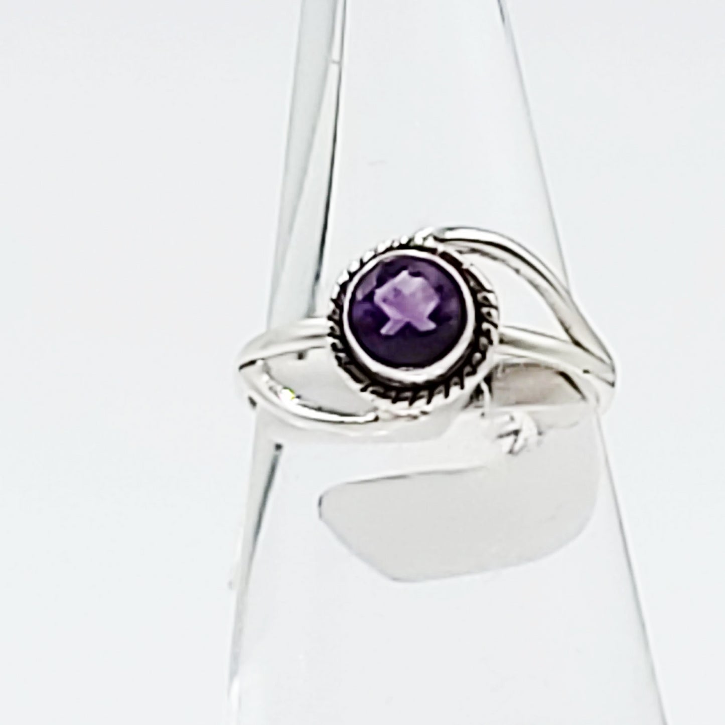 Amethyst Infinity Ring Sterling Silver Size 5