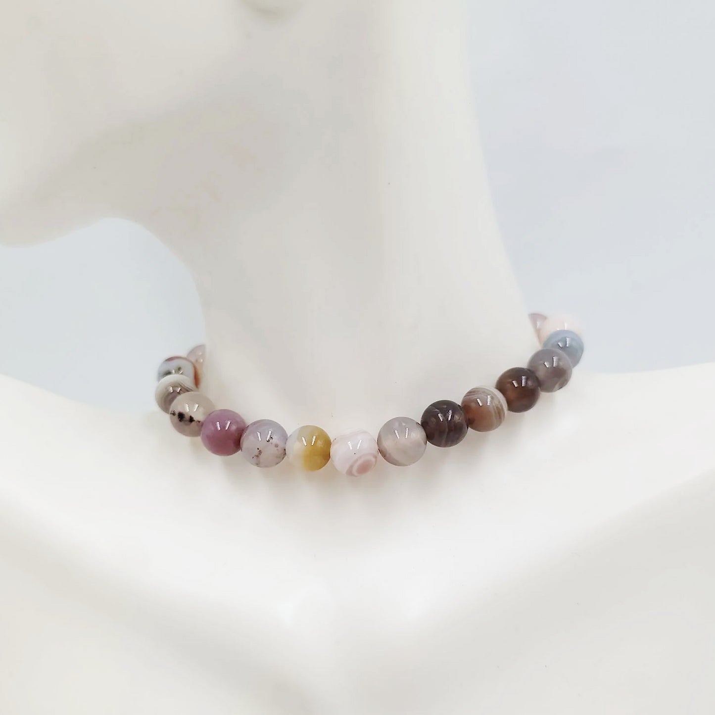 Botswana Agate Bracelet 8mm Bead Bracelet