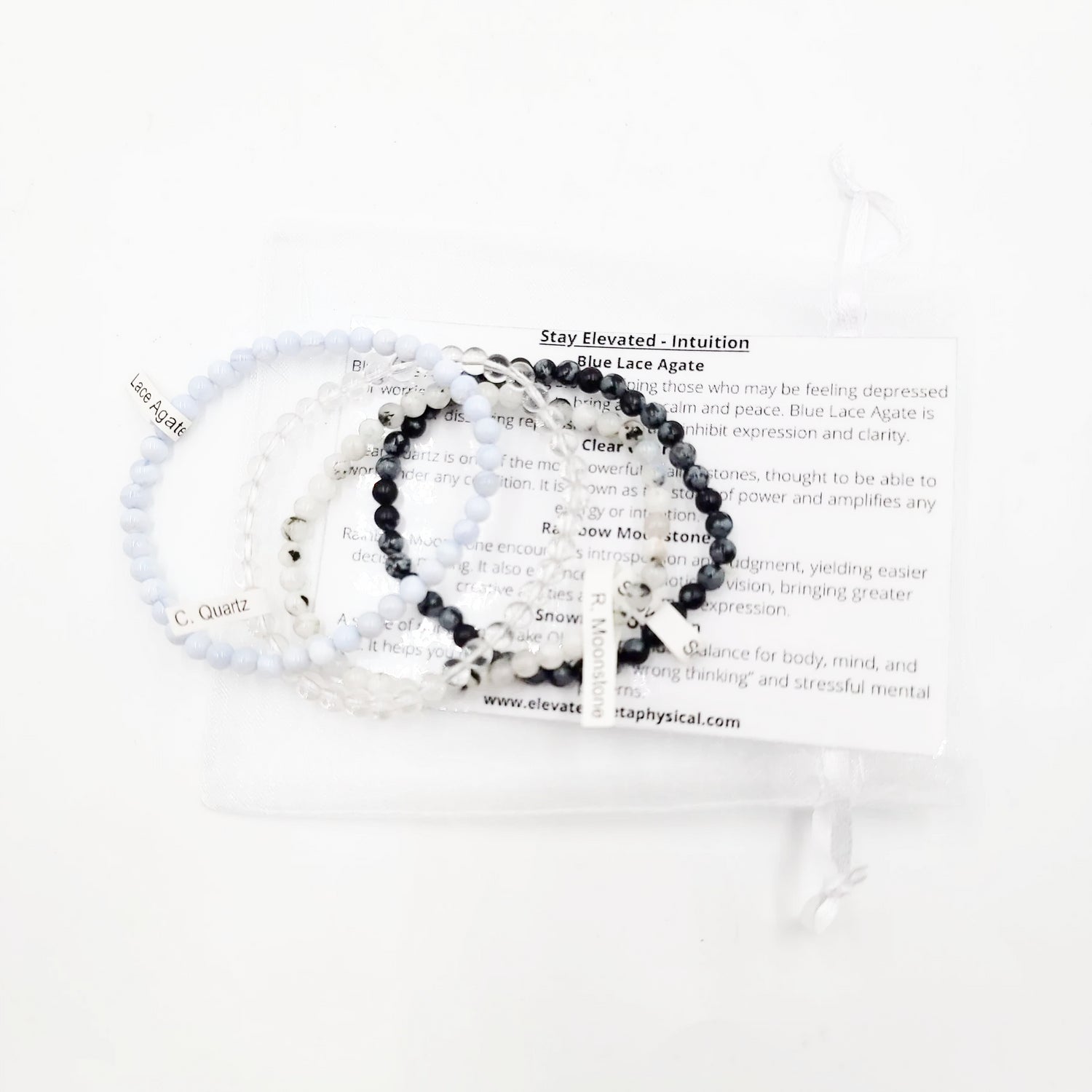 Stay Elevated - Intuition Bracelet Set 4mm Bead Bracelets - Elevated Metaphysical