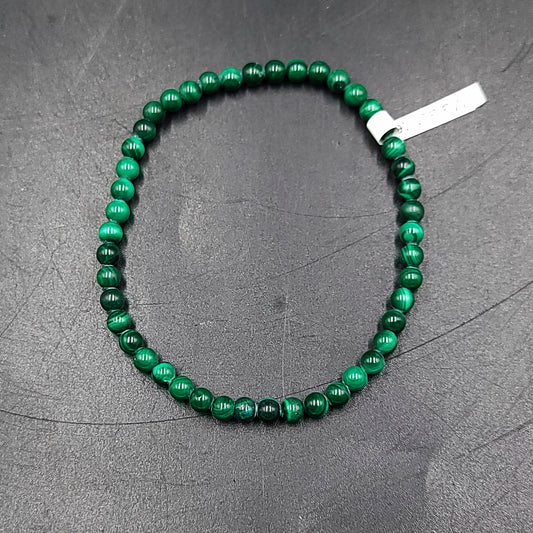 Malachite Bead Bracelet 4mm - Elevated Metaphysical