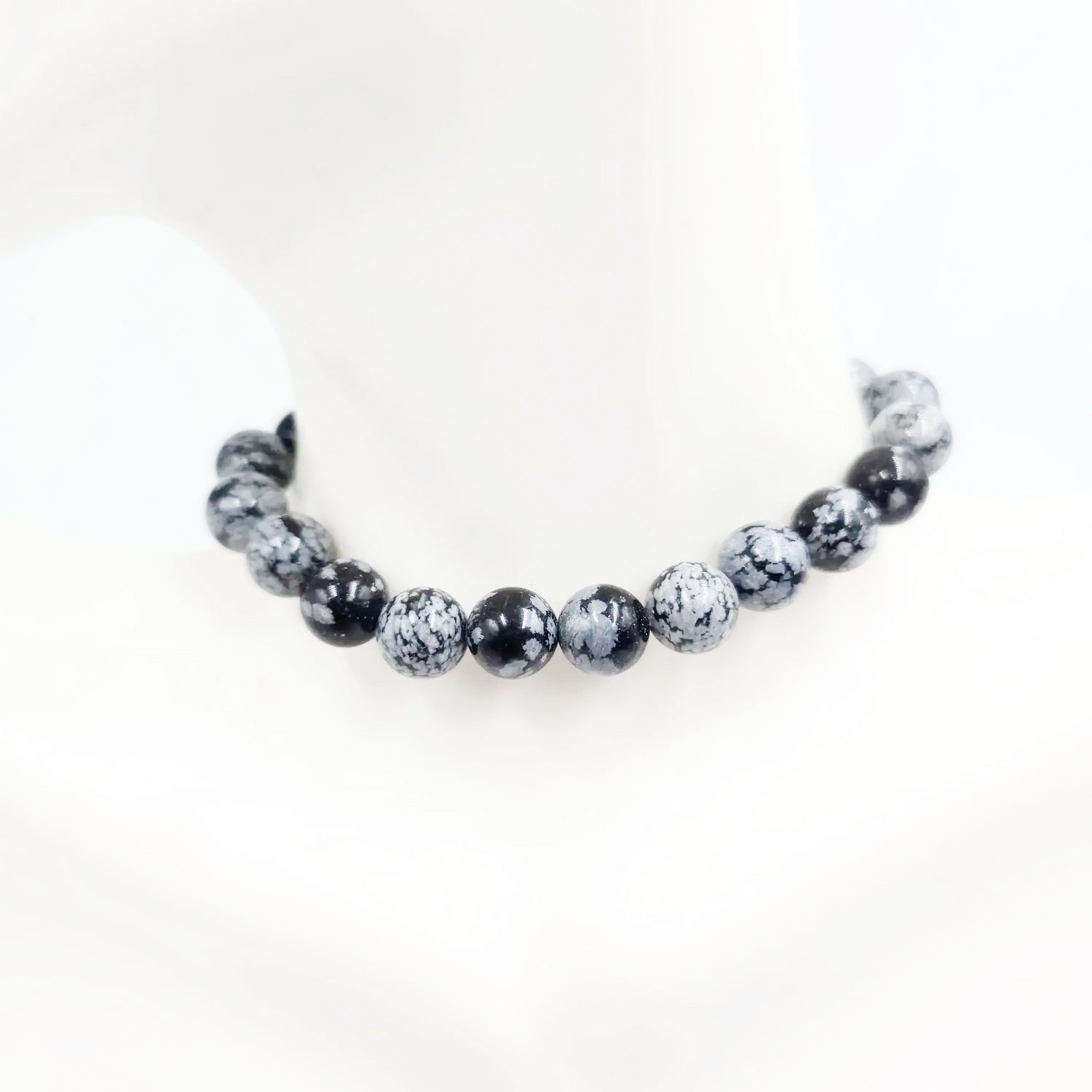 Snowflake Obsidian Bead Bracelet 8mm - Elevated Metaphysical