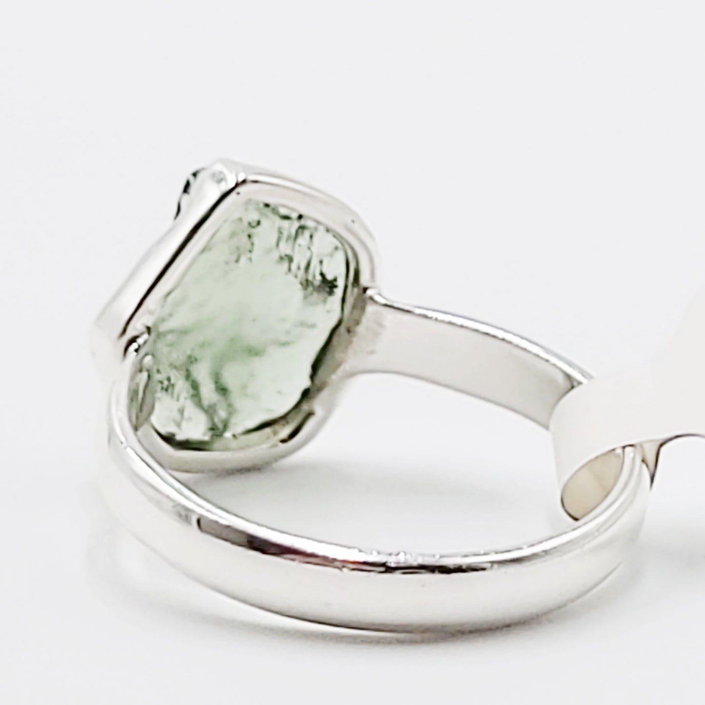 Moldavite Ring Sterling Silver Band Rough Natural Size 9