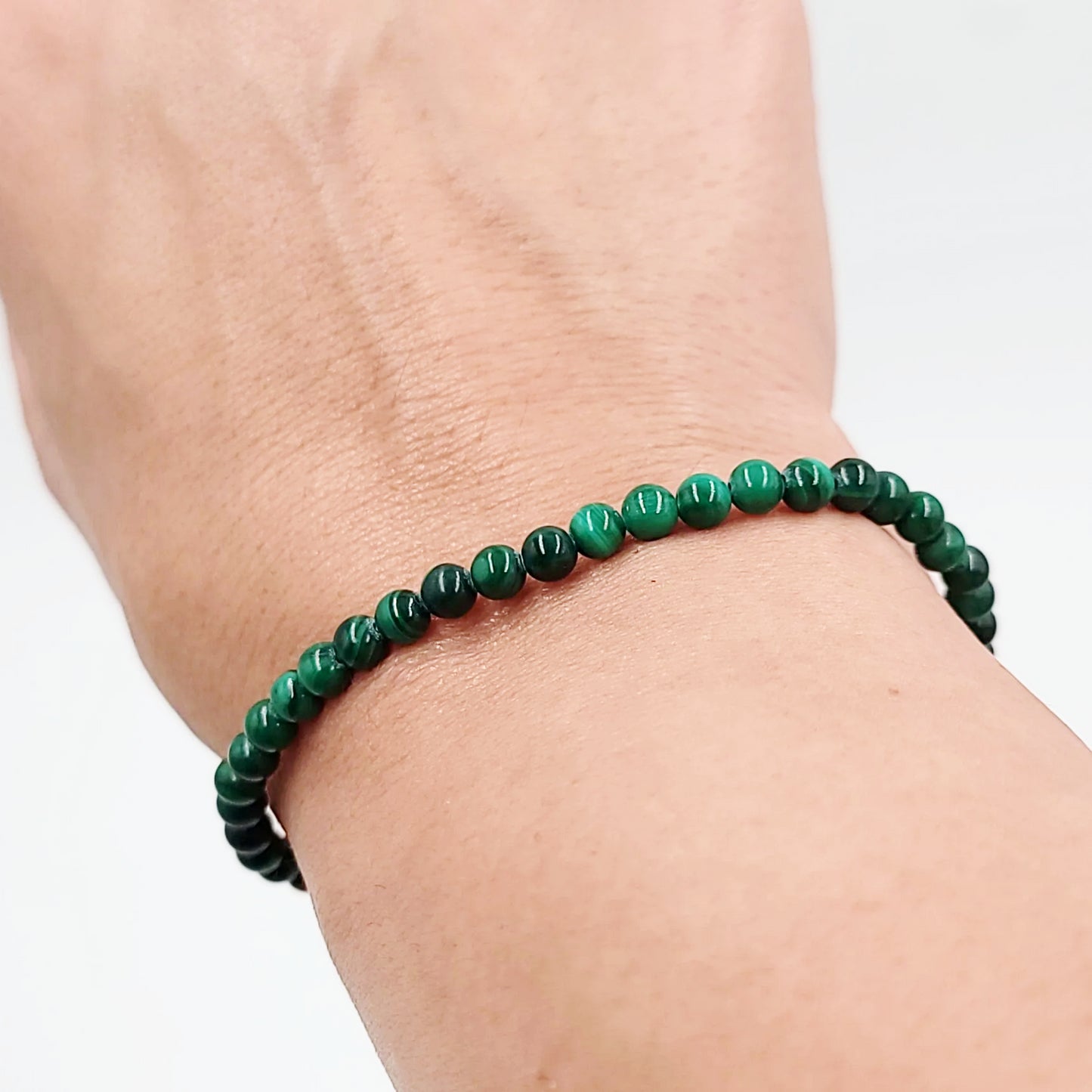 Malachite Bead Bracelet 4mm - Elevated Metaphysical