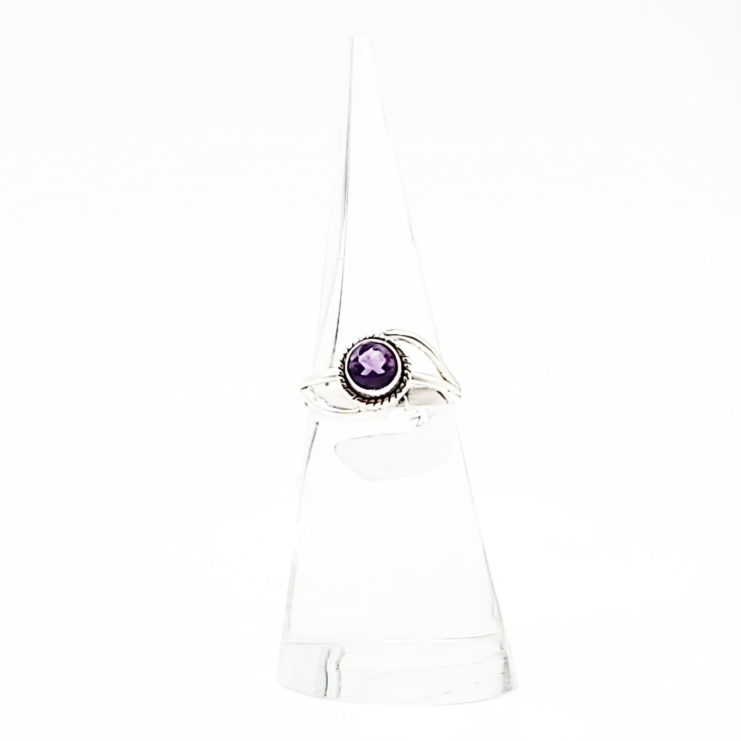 Amethyst Infinity Ring Sterling Silver Size 5