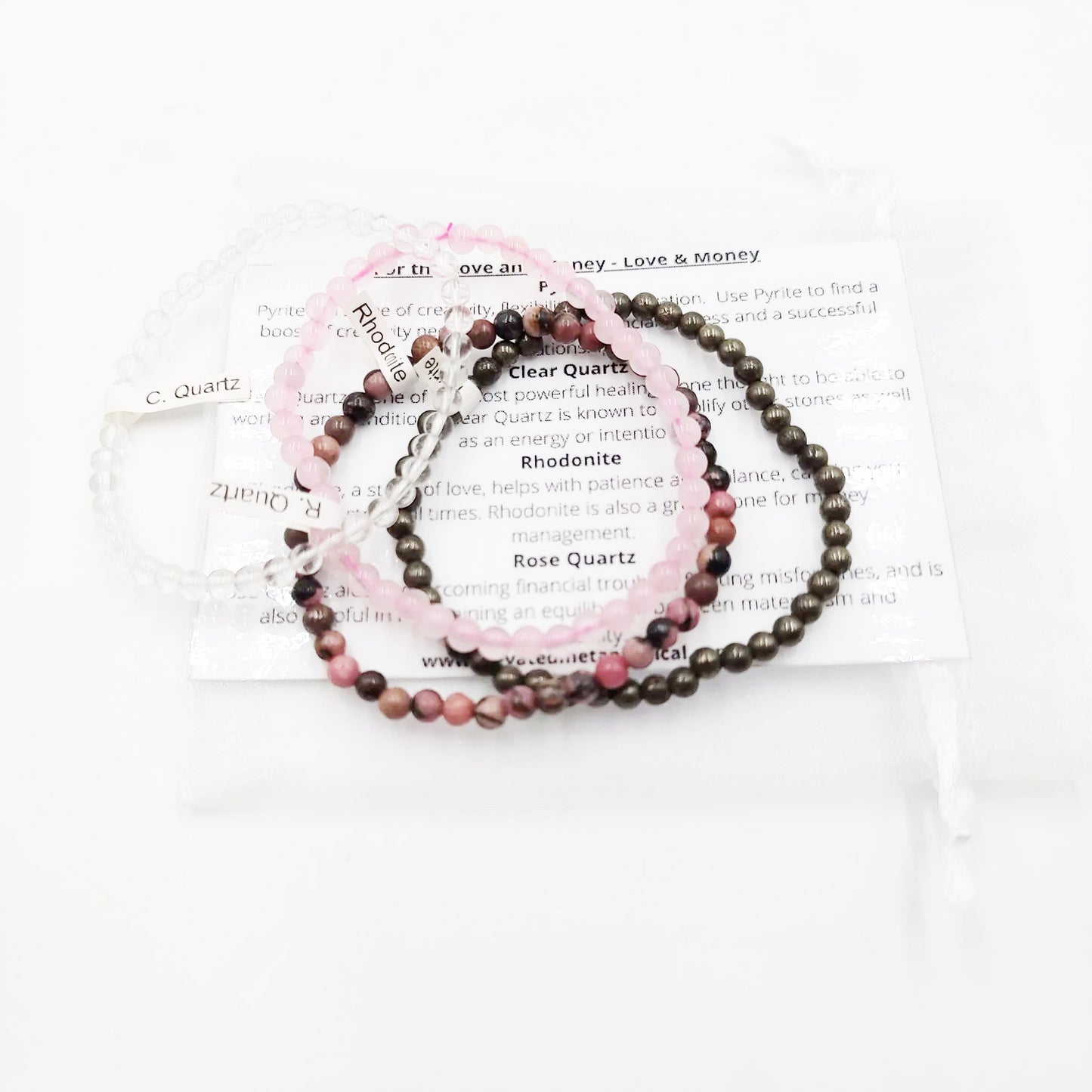 For the Love and Money - Love & Money Bracelet Set 4mm Bead Bracelets - Elevated Metaphysical