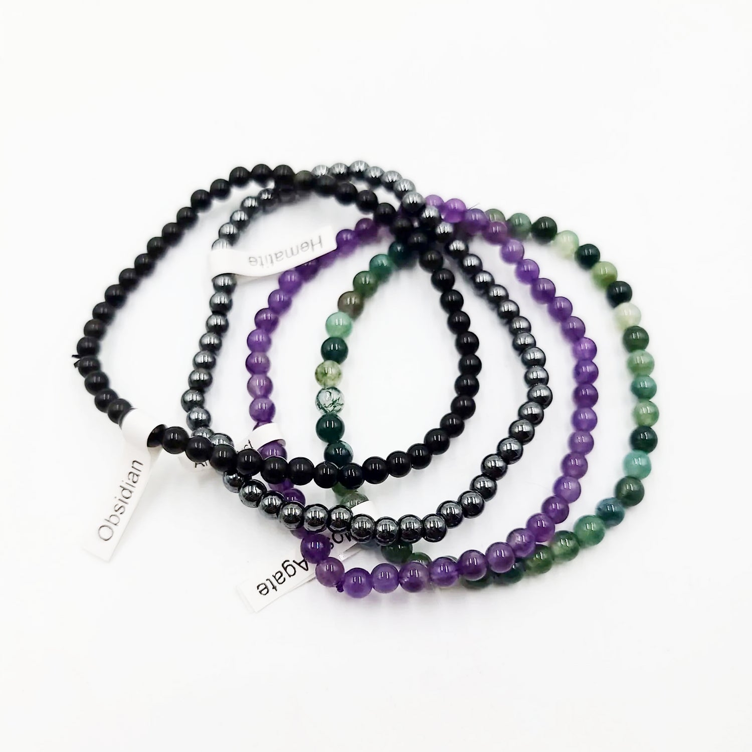 This Too Shall Pass - Sobriety Bracelet Set 4mm Bead Bracelets - Elevated Metaphysical